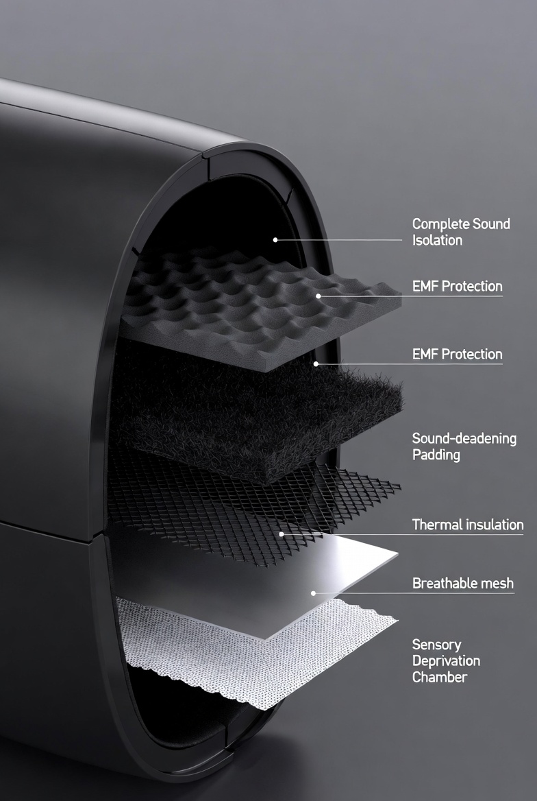 EMF and sound shielded cocoon